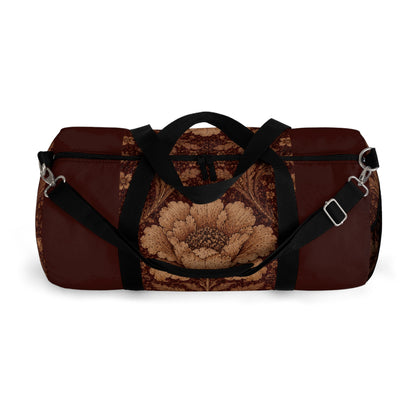 William Morris Floral Damask Maroon Rose Duffel Gym Bag