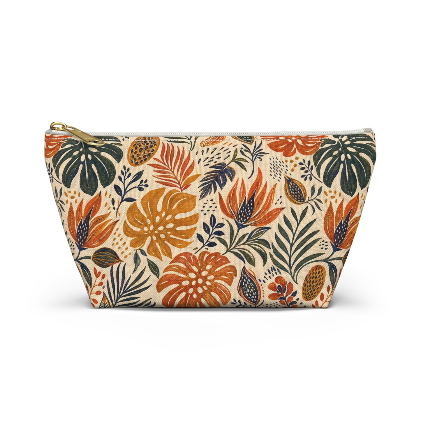African Tribal Botanical Palm Accessory Pouch Makeup Bag