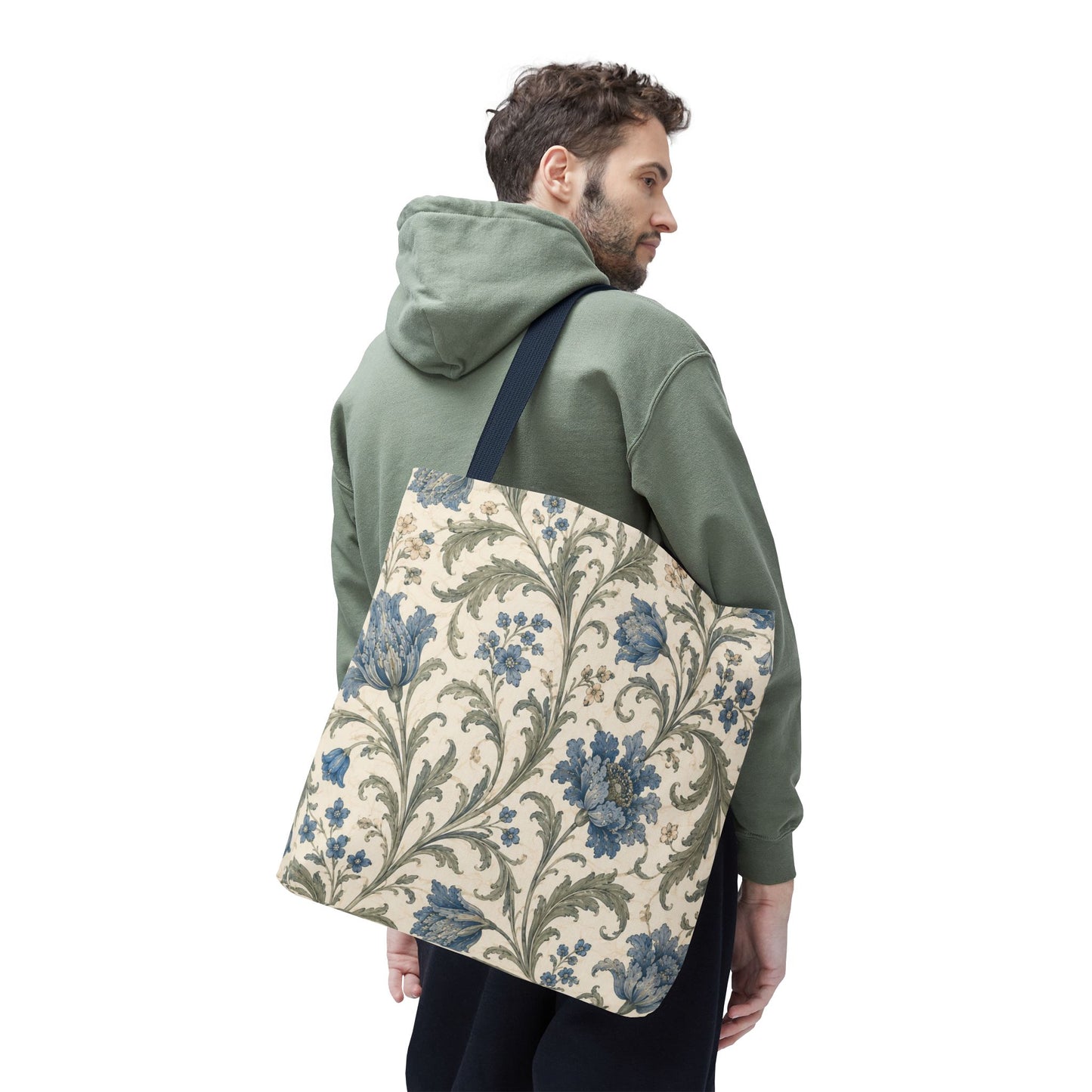 William Morris Blue Floral Vine Full Art Tote Bag