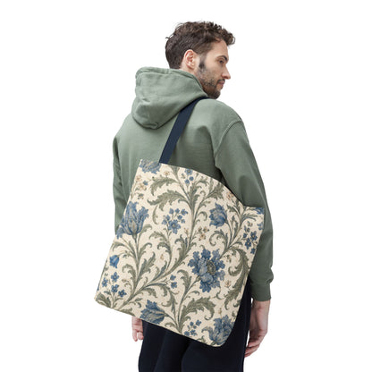 William Morris Blue Floral Vine Full Art Tote Bag
