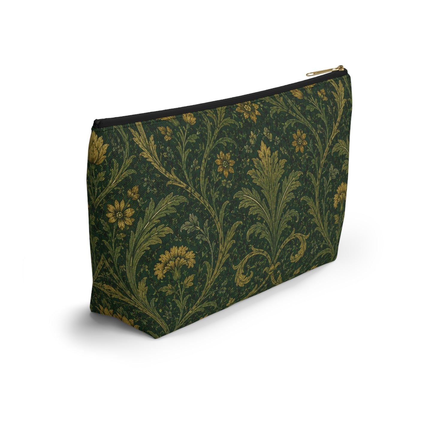 William Morris Forest Green Damask Makeup Accessory Pouch