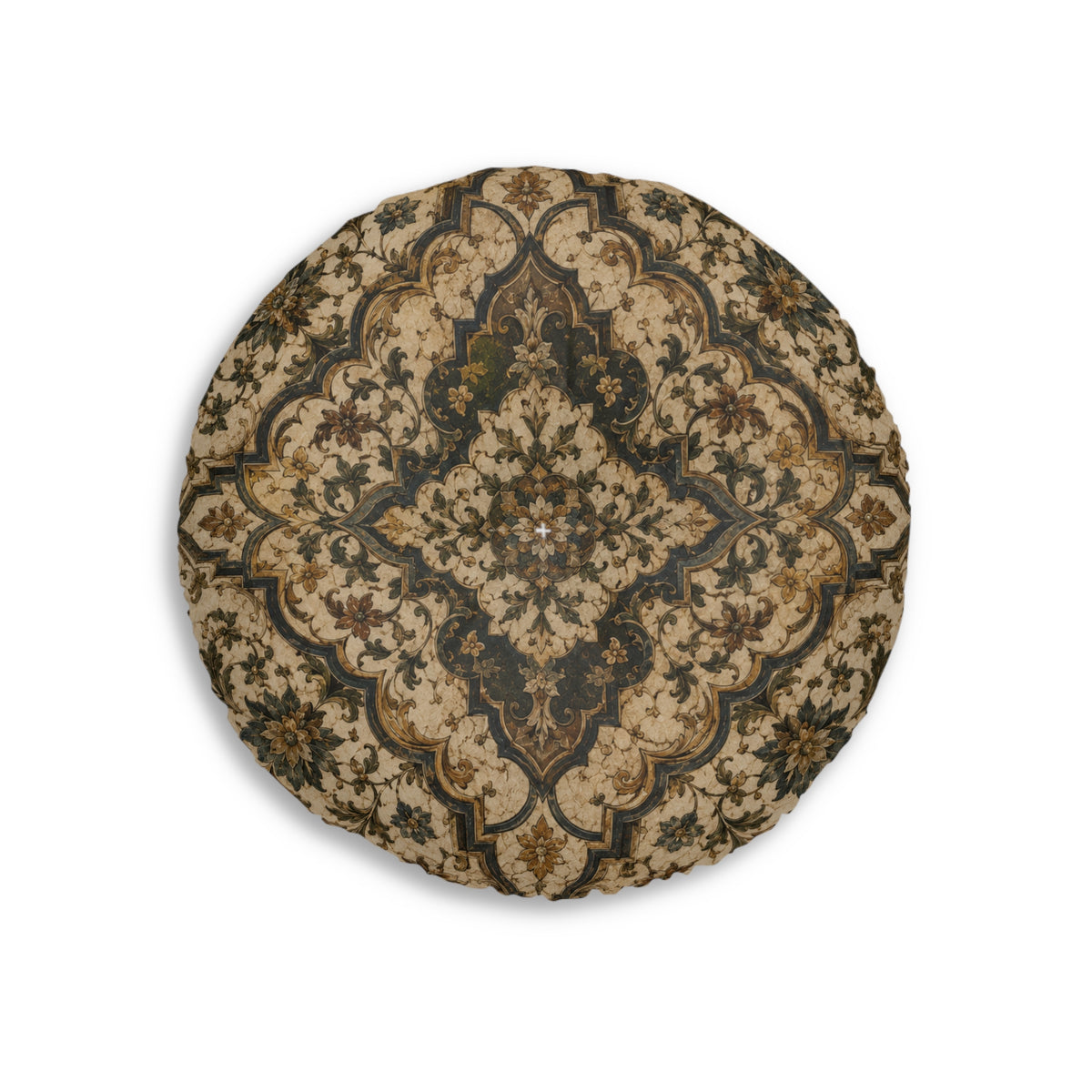 Indian Moroccan Round Tufted Floor Pillow