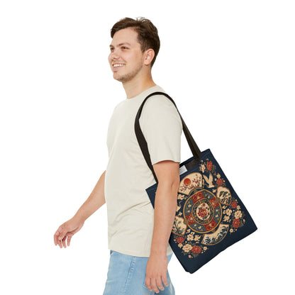 East Asian Vintage Oriental Medallion Full Art Tote Bag