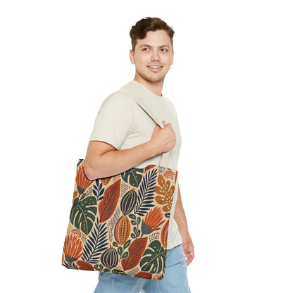 African Tribal Botanical Cacti Leaf Full Art Tote Bag