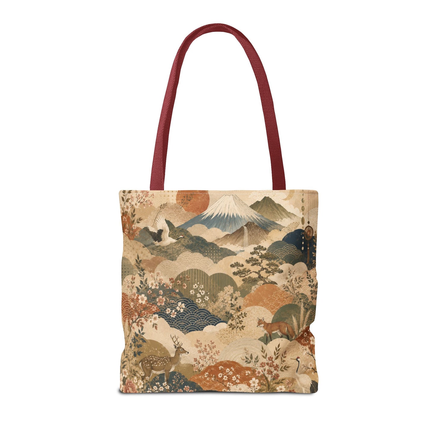 Vintage Japanese Animal Landscape Painting Full Art Tote Bag