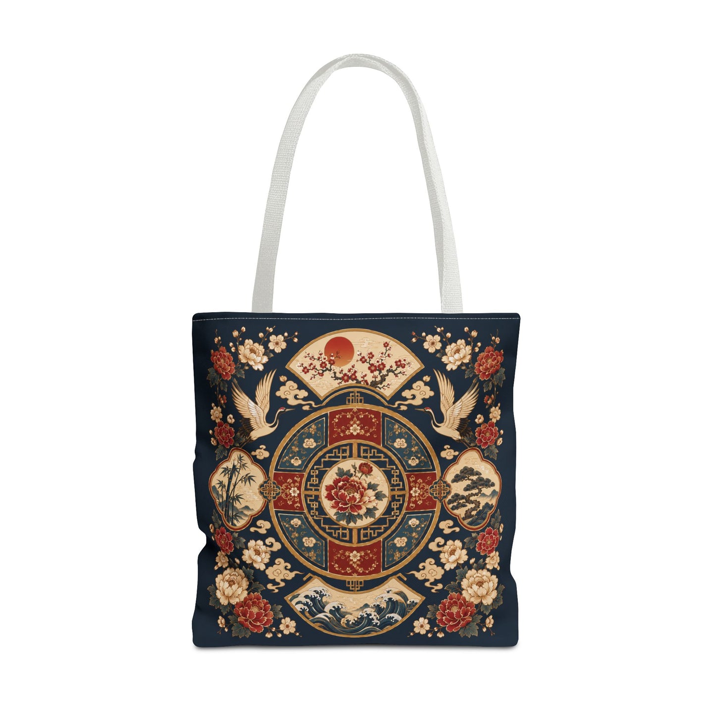 East Asian Vintage Oriental Medallion Full Art Tote Bag