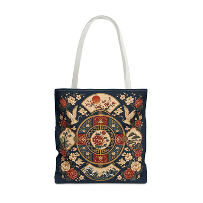 East Asian Vintage Oriental Medallion Full Art Tote Bag