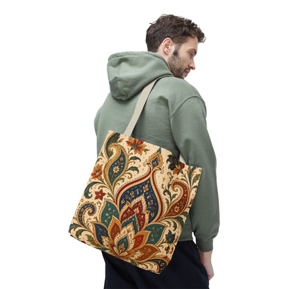 Indian Vintage Paisley Floral Full Art Tote Bag