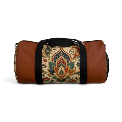 Indian Vintage Terracotta Floral Duffel Gym Bag