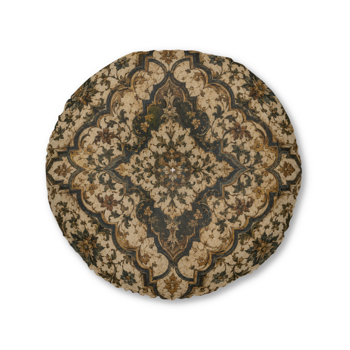 Indian Moroccan Round Tufted Floor Pillow