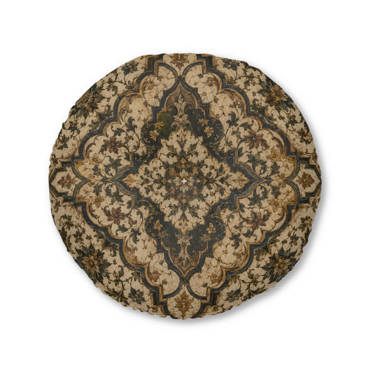 Indian Moroccan Round Tufted Floor Pillow