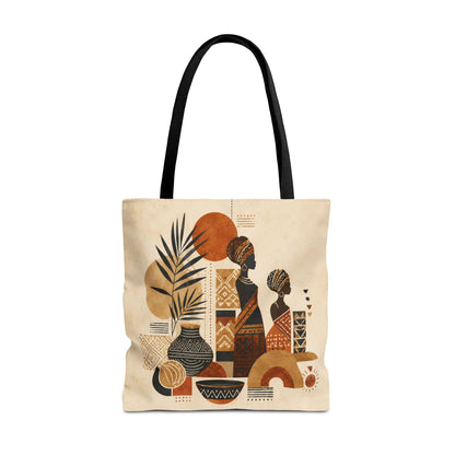 African Silhouette Pattern Full Art Tote Bag