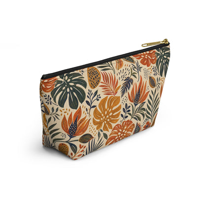 African Tribal Botanical Palm Accessory Pouch Makeup Bag