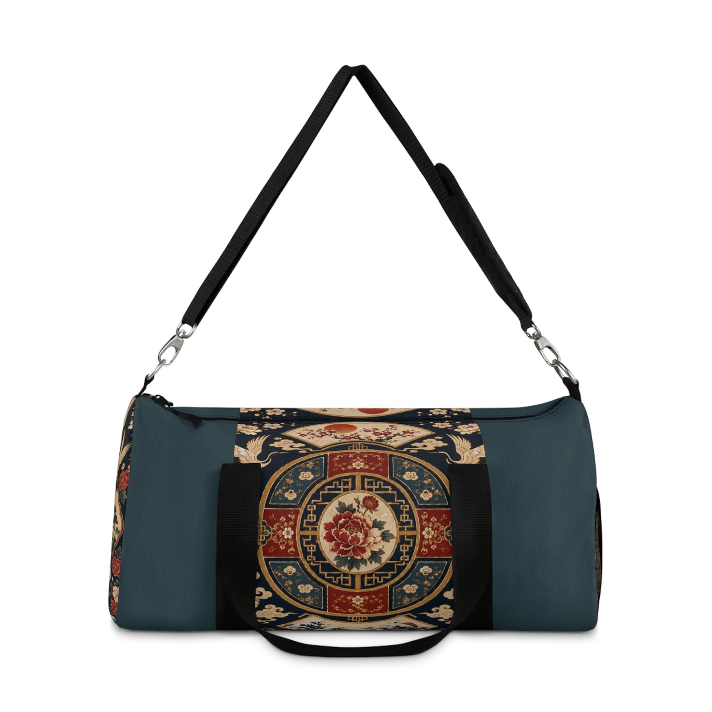 East Asian Oriental Medallion Myrtle Green Duffel Gym Bag