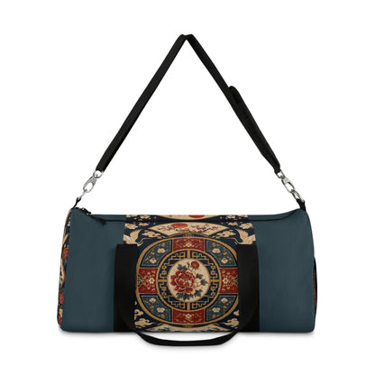 East Asian Oriental Medallion Myrtle Green Duffel Gym Bag
