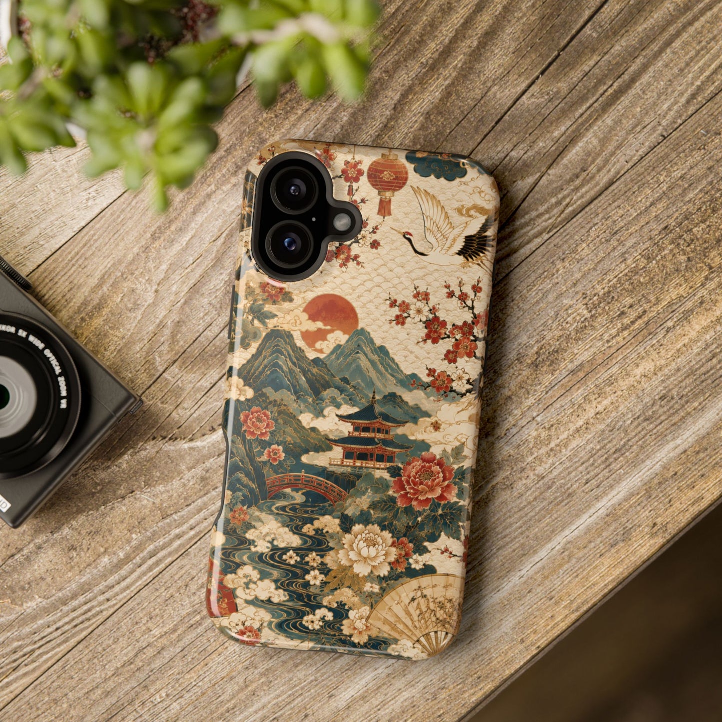 East Asian Vintage Landscape iPhone Case | Magnetic Impact-Resistant Case