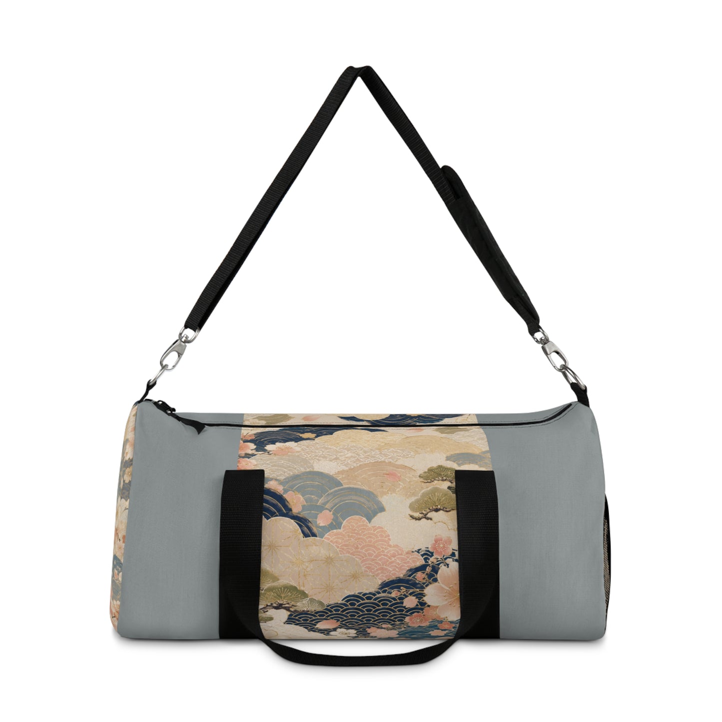Vintage Japanese Cloudy Blue Wave & Clouds Duffel Bag