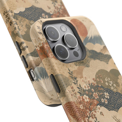 Vintage Japanese Animal Landscape Magnetic Impact-Resistant iPhone Cases