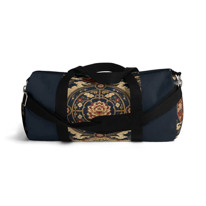 East Asian Mandala Navy Blue Duffel Gym Bag