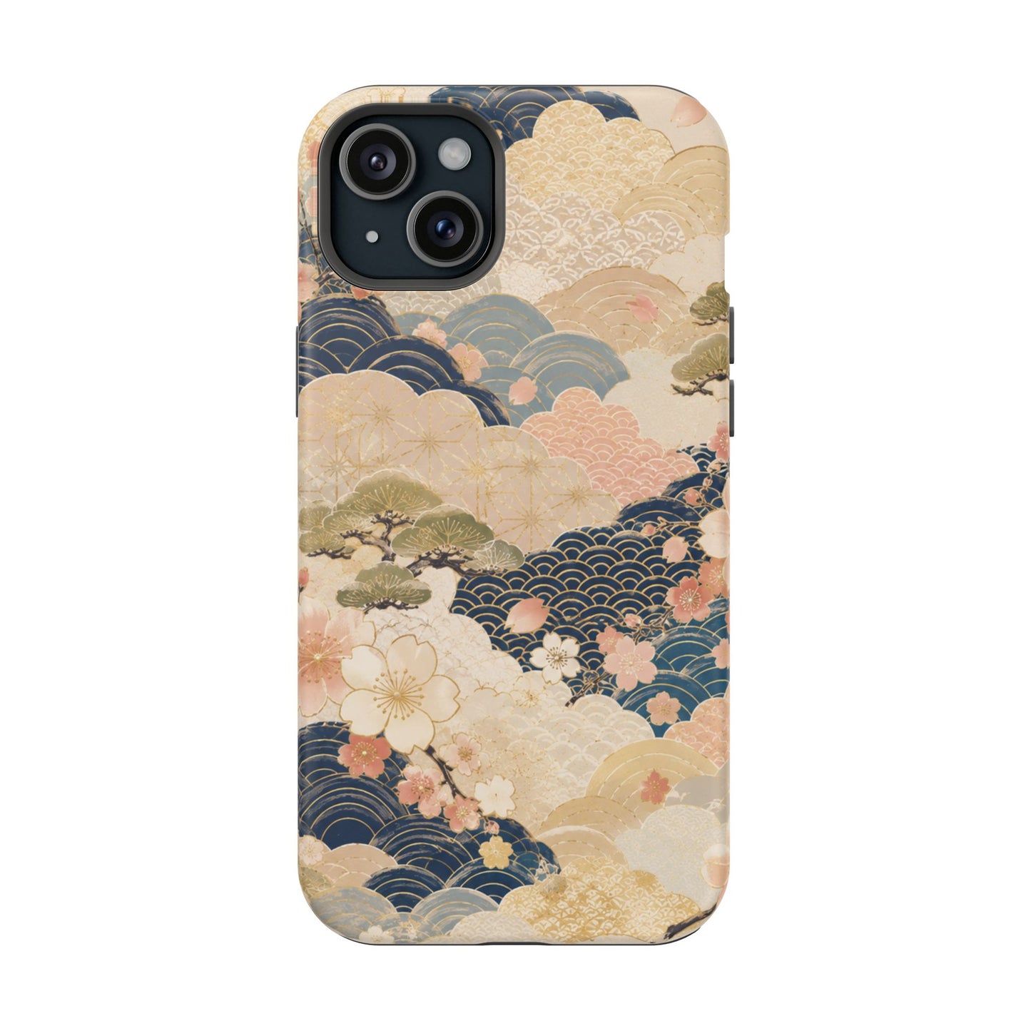Vintage Japanese Floral Wave Magnetic Impact-Resistant iPhone Cases