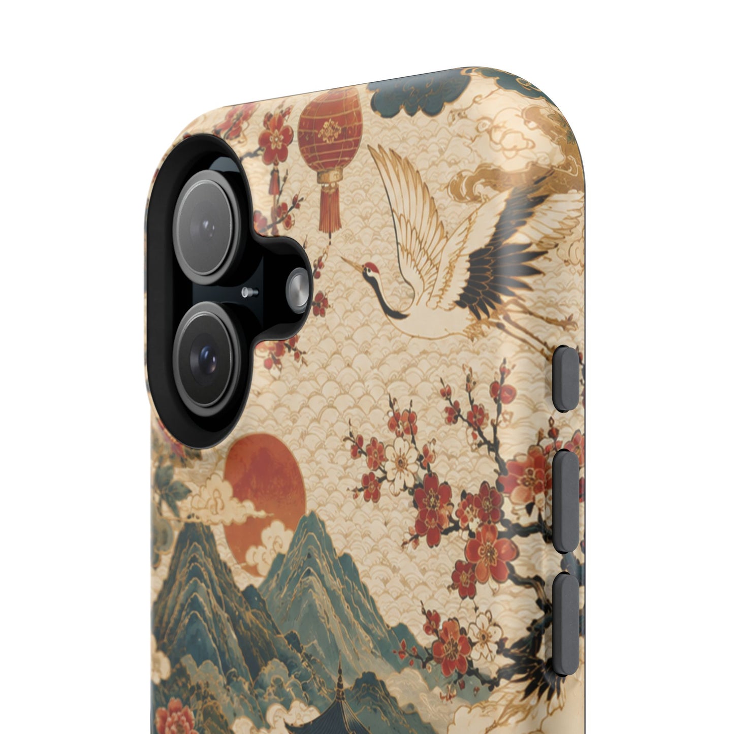 East Asian Vintage Landscape iPhone Case | Magnetic Impact-Resistant Case