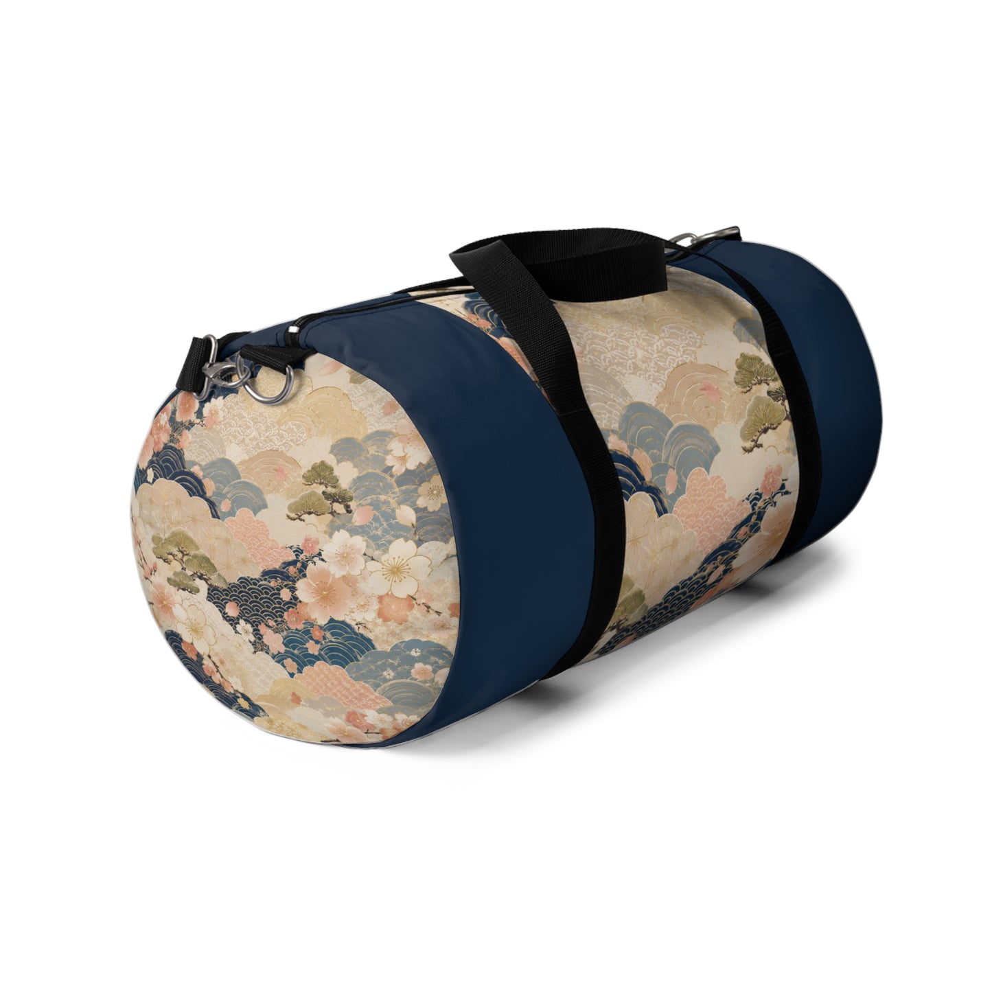 Vintage Japanese Navy Blue Wave & Clouds Duffel Bag