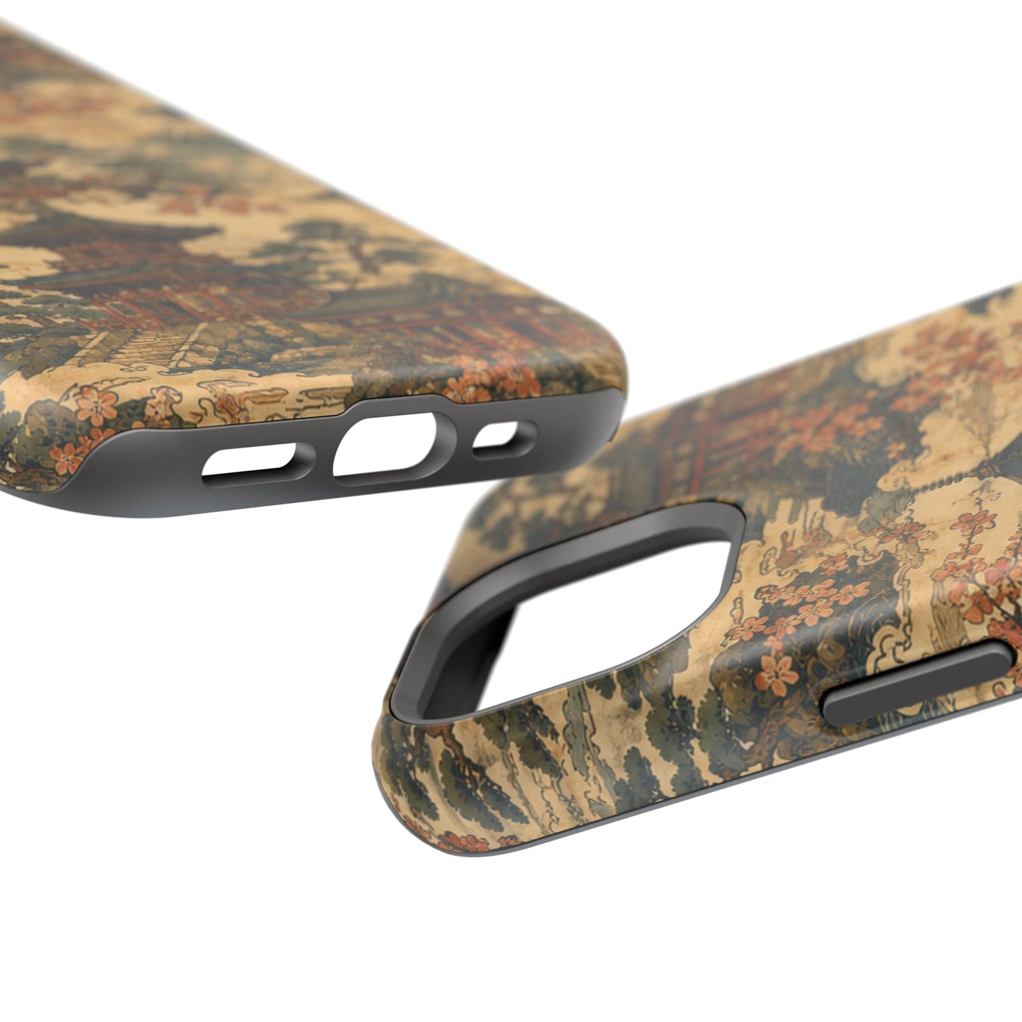 Vintage Japanese Temple Painting Magnetic Impact-Resistant iPhone Cases
