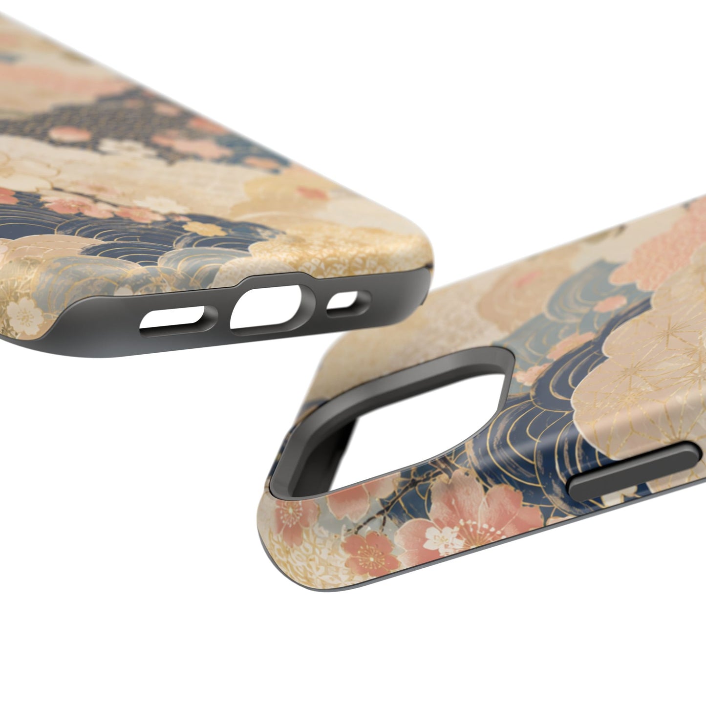 Vintage Japanese Floral Wave Magnetic Impact-Resistant iPhone Cases