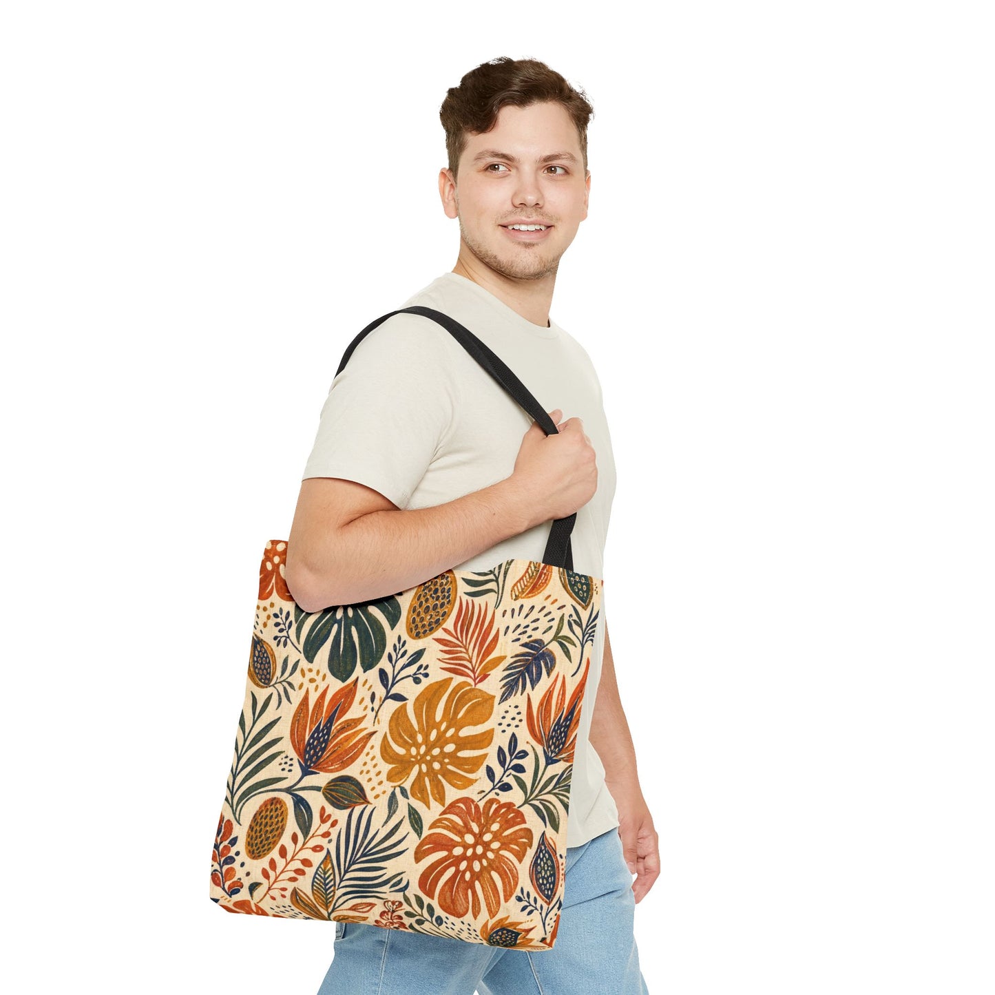 African Tribal Botanical Palm Full Art Tote Bag