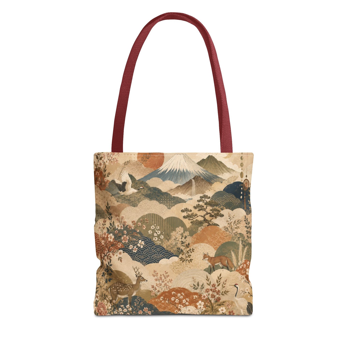 Vintage Japanese Animal Landscape Painting Full Art Tote Bag