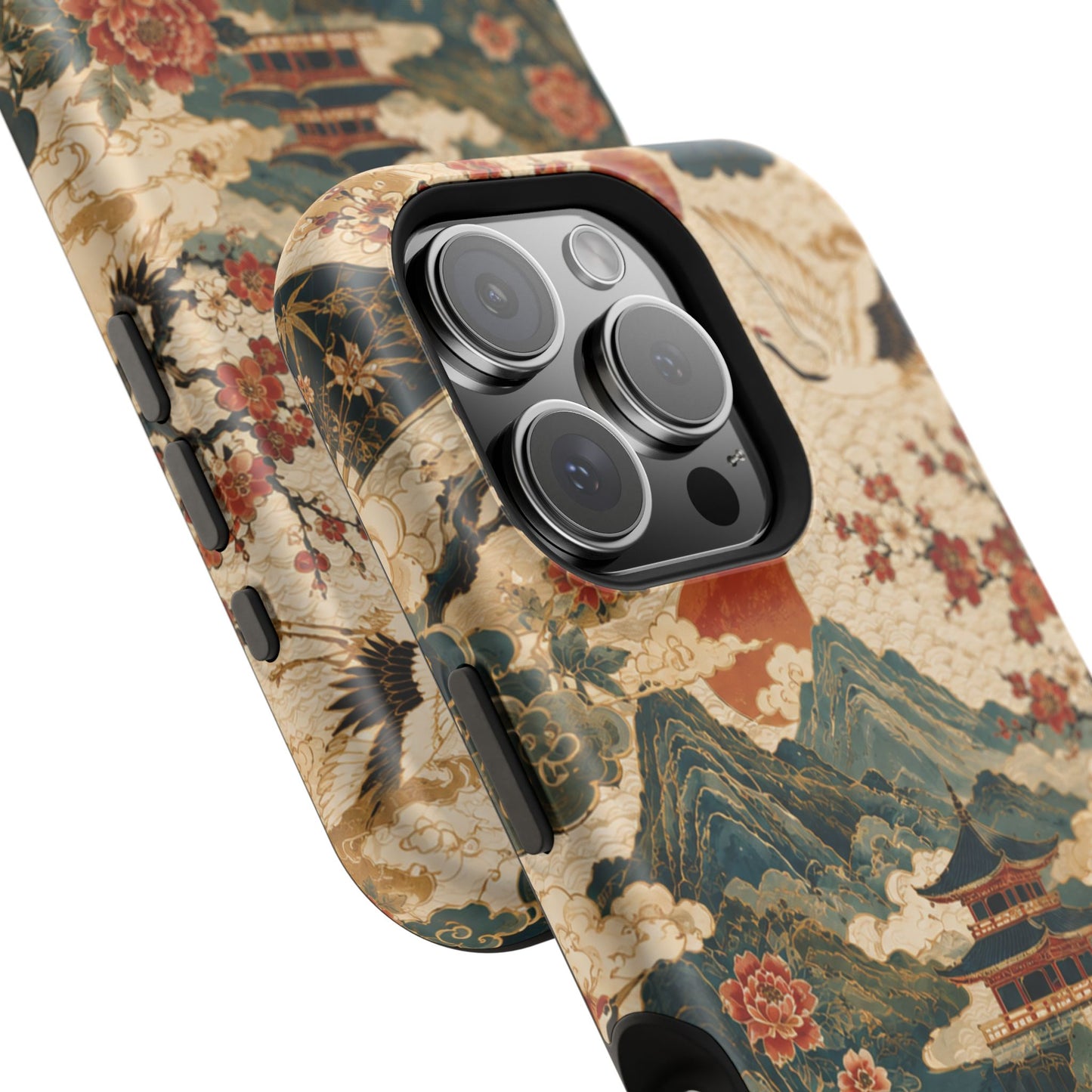 East Asian Vintage Landscape iPhone Case | Magnetic Impact-Resistant Case