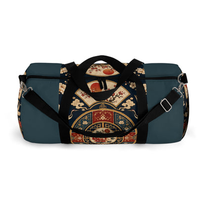 East Asian Oriental Medallion Myrtle Green Duffel Gym Bag