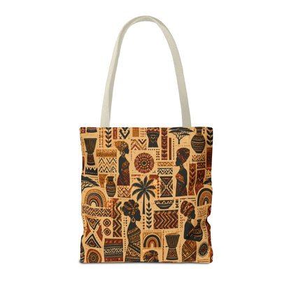 African Tribal Ethnic Silhouette Pattern Full Art Tote Bag