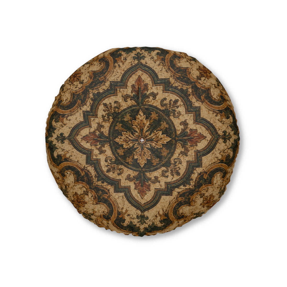 Moroccan Elegant Traditional Round Tufted Floor Pillow