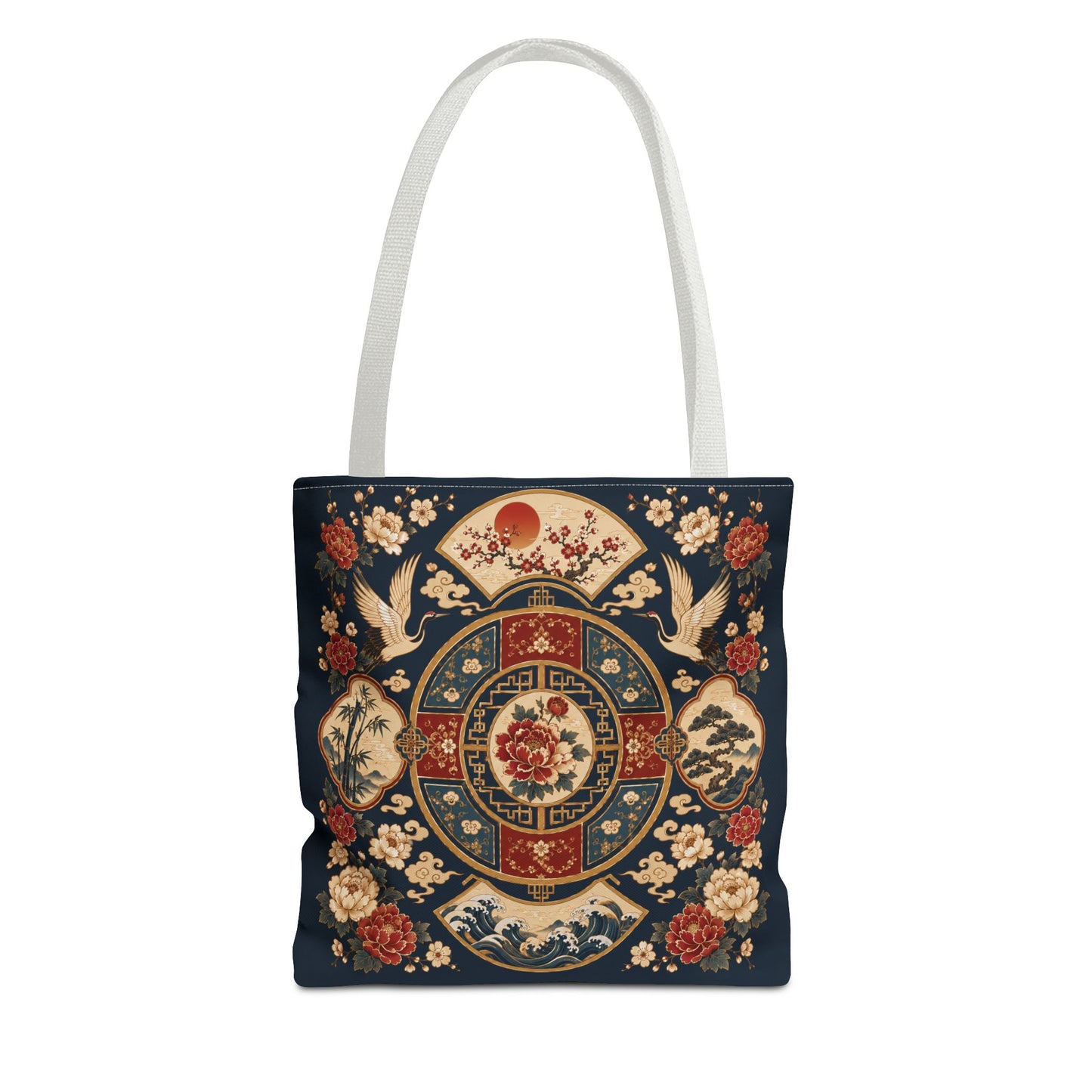 East Asian Vintage Oriental Medallion Full Art Tote Bag