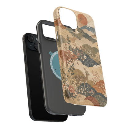 Vintage Japanese Animal Landscape Magnetic Impact-Resistant iPhone Cases