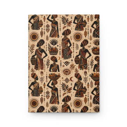 African Tribal Woman Figures Hardcover Journal