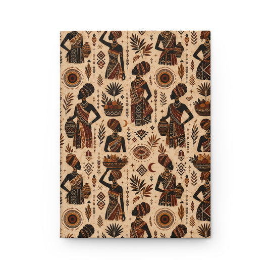 African Tribal Woman Figures Hardcover Journal