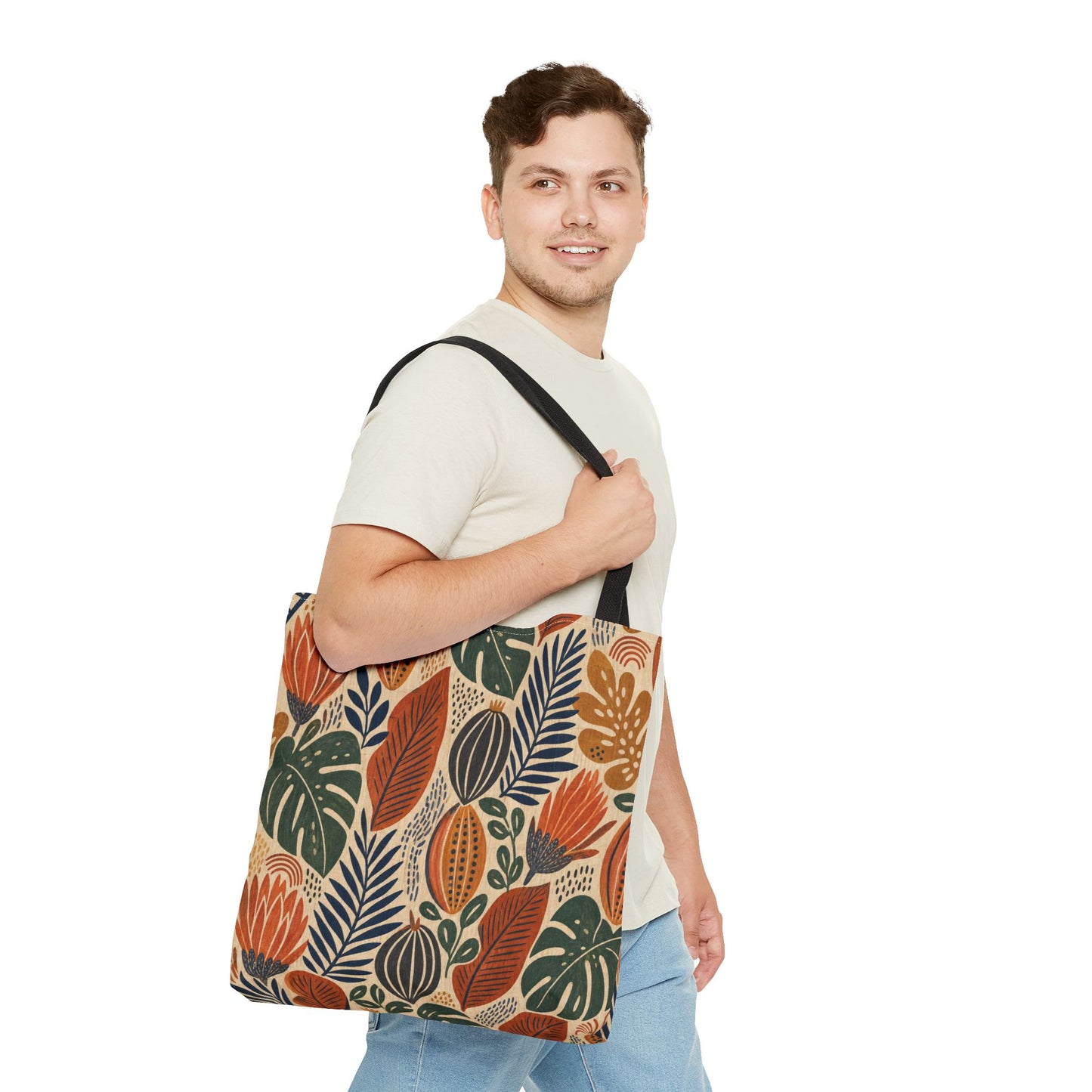 African Tribal Botanical Cacti Leaf Full Art Tote Bag