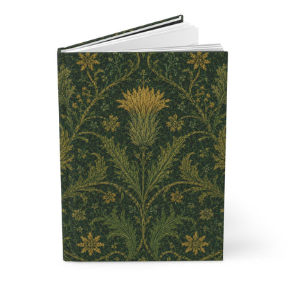 William Morris Forest Green Damask Floral Hardcover Journal