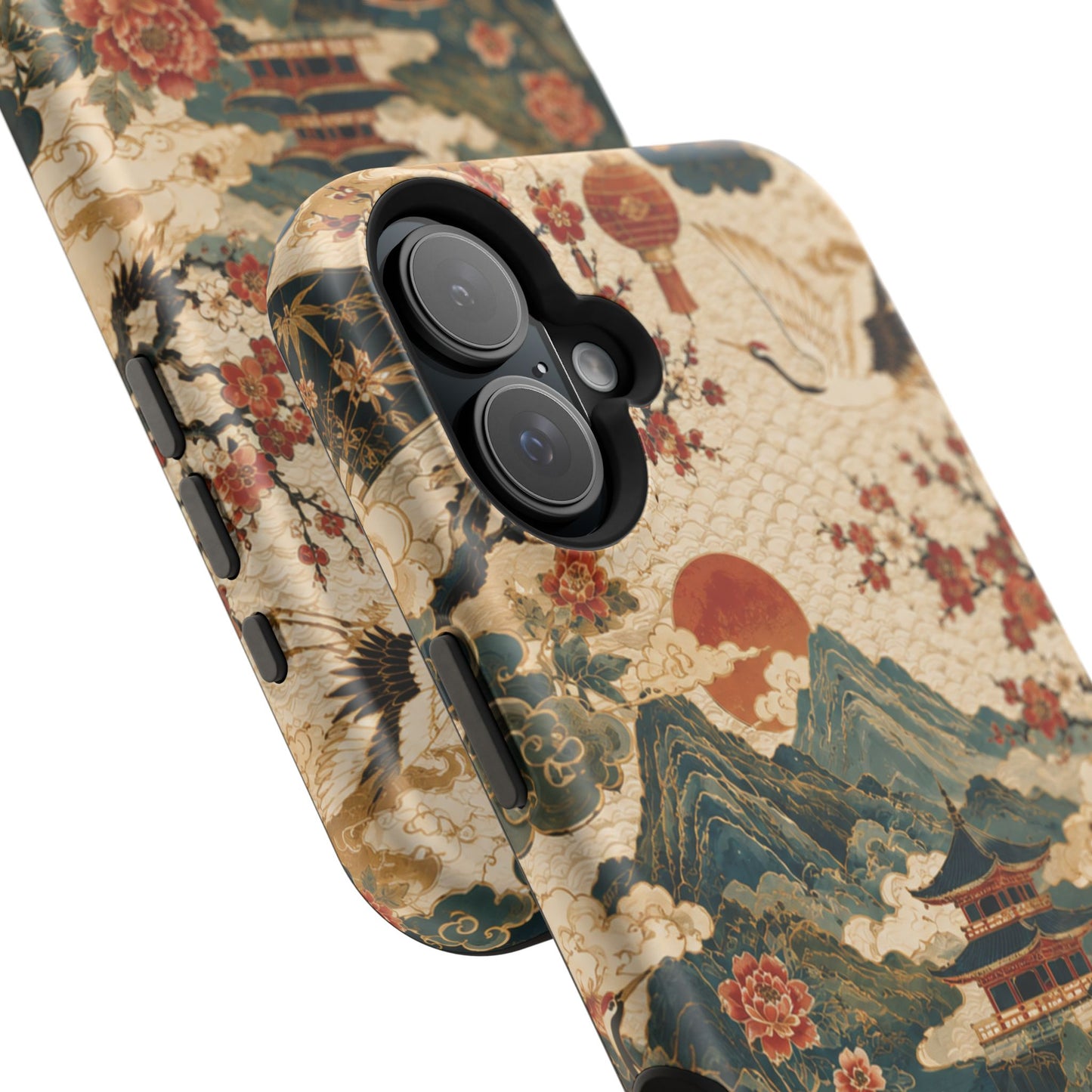 East Asian Vintage Landscape iPhone Case | Magnetic Impact-Resistant Case