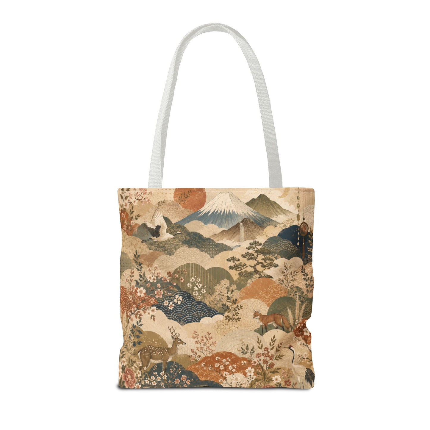 Vintage Japanese Animal Landscape Painting Full Art Tote Bag