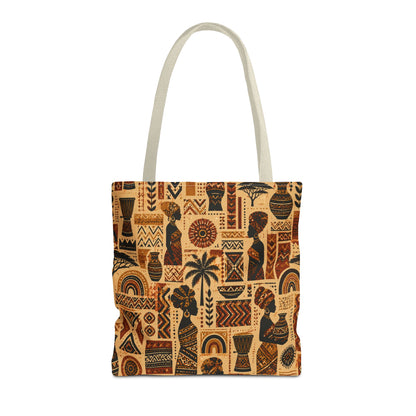African Tribal Ethnic Silhouette Pattern Full Art Tote Bag
