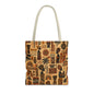 African Tribal Ethnic Silhouette Pattern Full Art Tote Bag