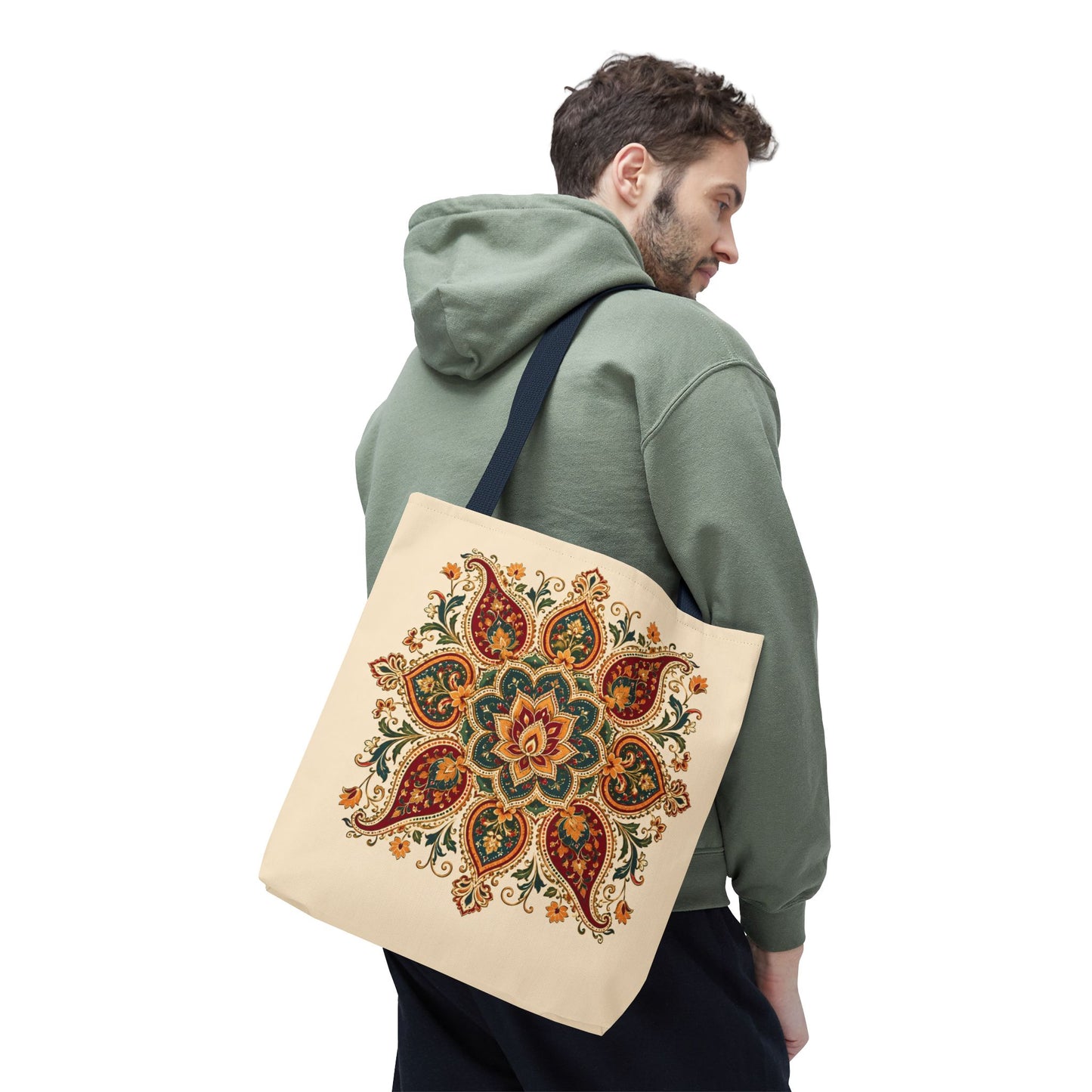 Indian Vintage Floral Mandala Full Art Tote Bag