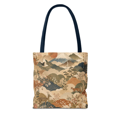 Vintage Japanese Animal Landscape Painting Full Art Tote Bag
