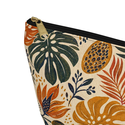 African Tribal Botanical Palm Accessory Pouch Makeup Bag