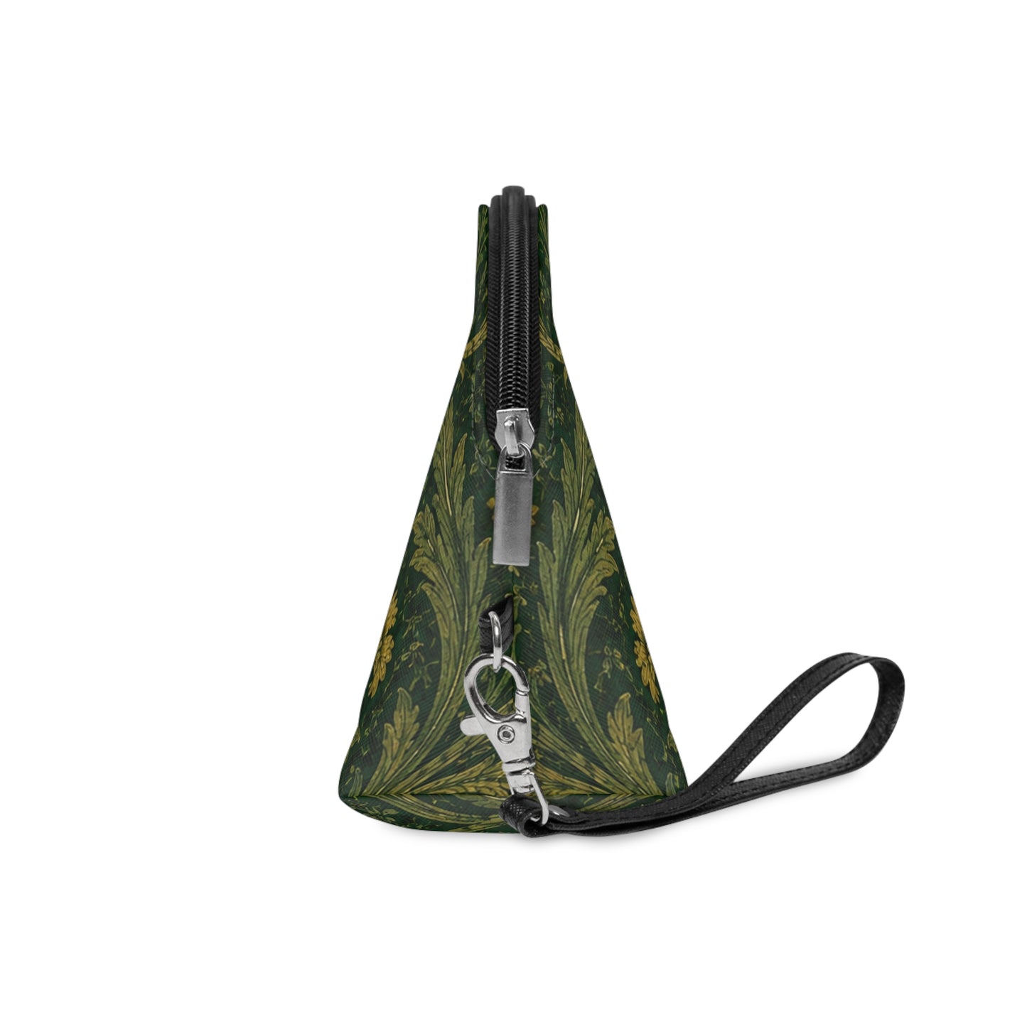 William Morris Forest Green Damask Floral Makeup Cosmetic bag