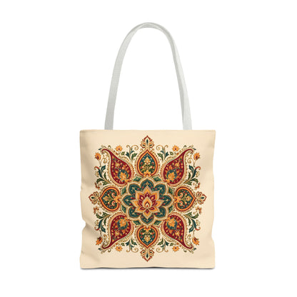 Indian Vintage Floral Mandala Full Art Tote Bag