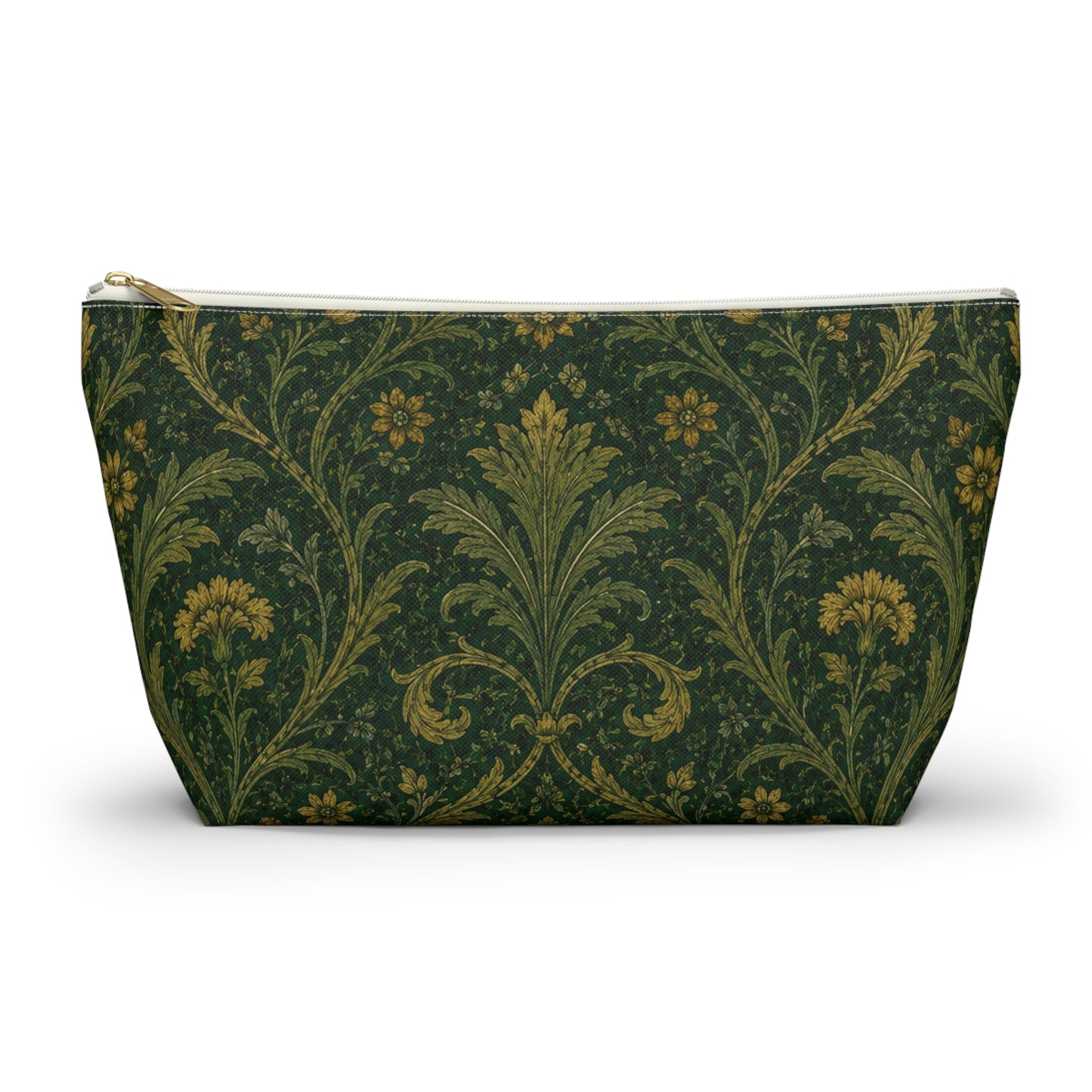 William Morris Forest Green Damask Makeup Accessory Pouch
